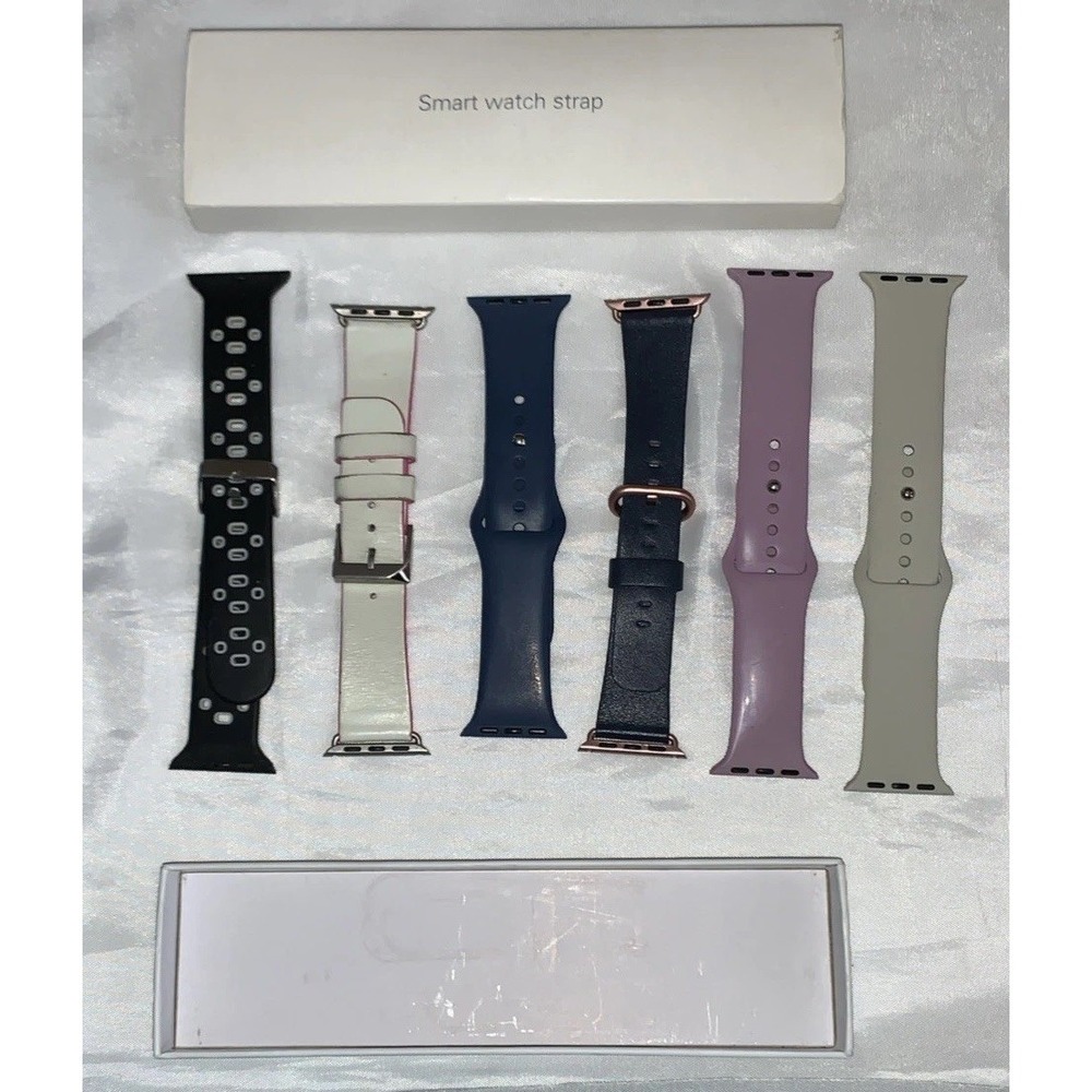 Lot 6 iPhone Compatible Smart Watch Bands Assorted Colors‎ 4 New 2 Used
